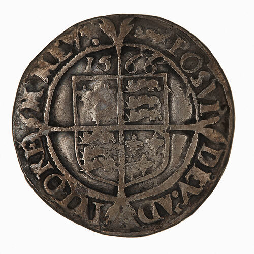 Coin - Sixpence, Elizabeth I, England, Great Britain, 1566 (Reverse)