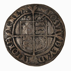 Coin - Sixpence, Elizabeth I, England, Great Britain, 1566 (Reverse)