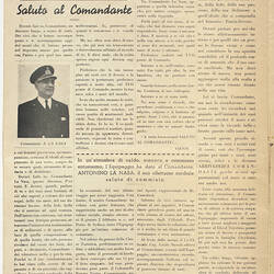 One sheet newspaper in Italian text.