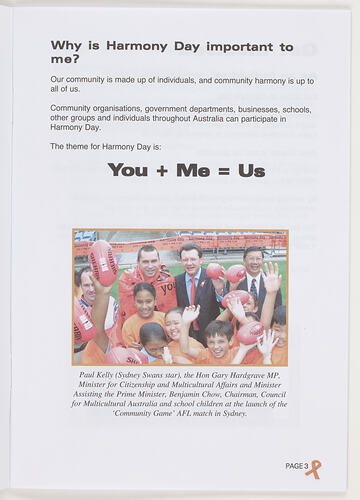 Planning Guide - Harmony Day, 2004