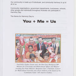 Planning Guide - Harmony Day, 2004