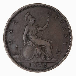 Coin - Penny, Queen Victoria, Great Britain, 1873 (Reverse)