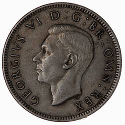 Coin - Shilling, George VI, Great Britain, 1948 (Obverse)