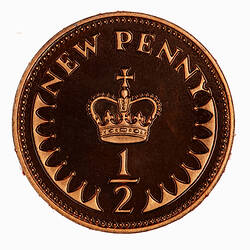 Proof Coin - 1/2 New Penny, Elizabeth II, Great Britain, 1981 (Reverse)
