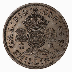 Coin - Florin (2 Shillings), George VI, Great Britain, 1949 (Reverse)