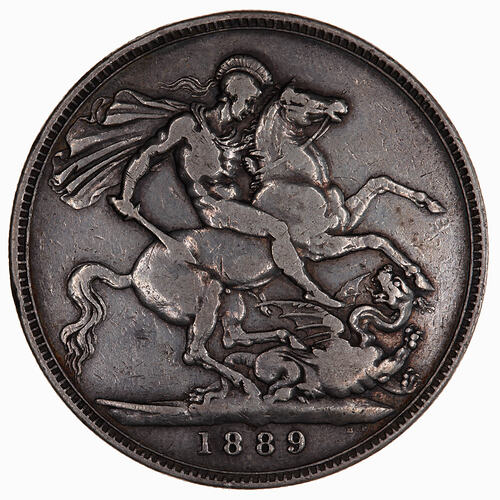 Coin - Crown, Queen Victoria, Great Britain, 1889 (Reverse)