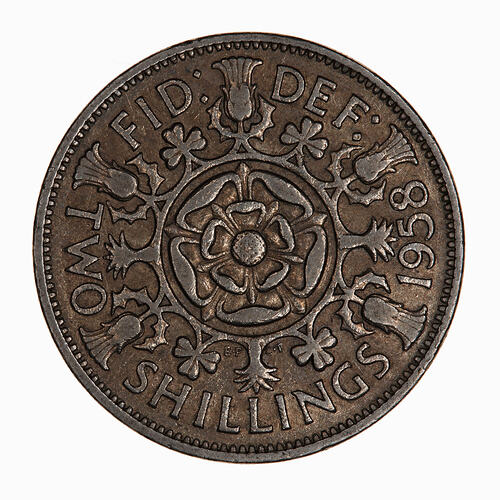 Coin - Florin (2 Shillings), Elizabeth II, Great Britain, 1957 (Reverse)