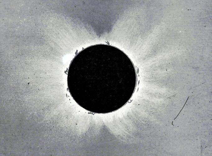 Glass Negative - Solar Eclipse and Corona Prominences, 1870s