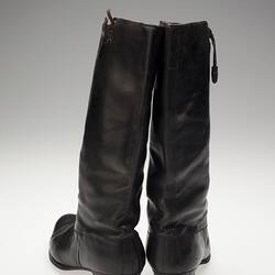 Boots Female Black Leather with heals.