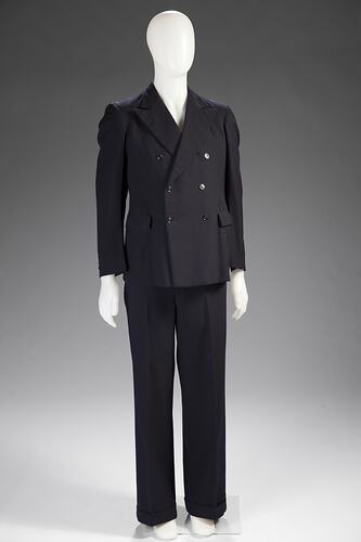 Suit - Albanian, Three Piece, Navy Blue Wool