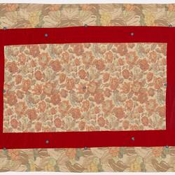 Quilt - Ada Perry, Red & Cream Floral Patchwork, circa 1930s-1960s