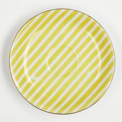 Saucer - Nathco Chinaware, Yellow & White Stripe, circa 1957
