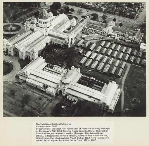 Aerial View of the Exhibition Building from North East, Melbourne, 1973