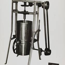 Photograph - Schumacher Mill Furnishing Works, 'Vertical Stainless Steel Mixing Machine', Port Melbourne, Victoria, circa 1930s