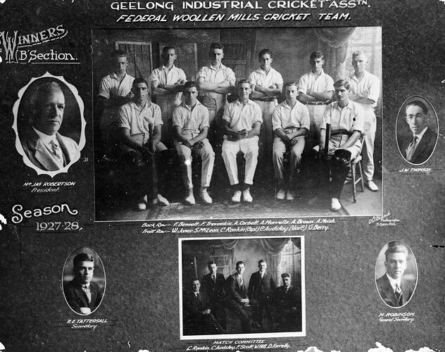 Negative - Federal Woollen Mills Cricket Team, Geelong, 1928
