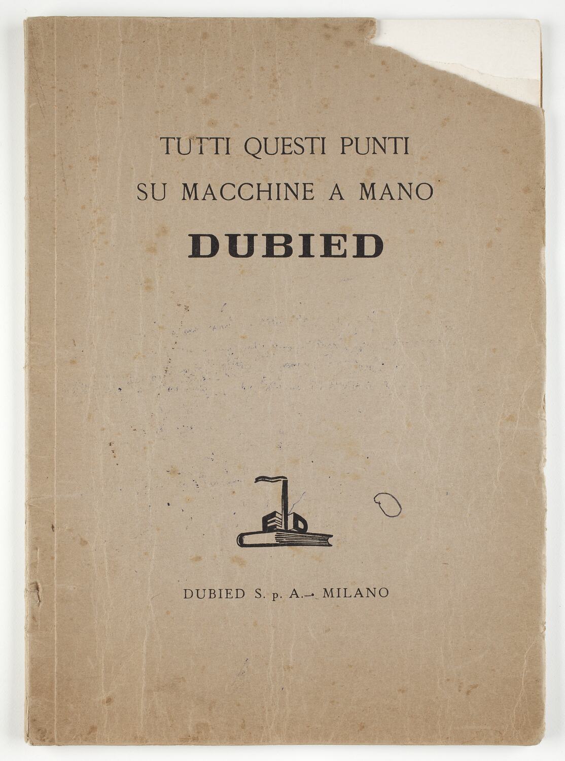 Instruction Manual 'Dubied' Knitting Machine, Edda Azzola, circa 1958