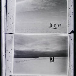 Glass Negative- Copy of Photographs of RAAF Search Party in Antarctic Landscape, Antarctica Relief Expedition, 1935-1936