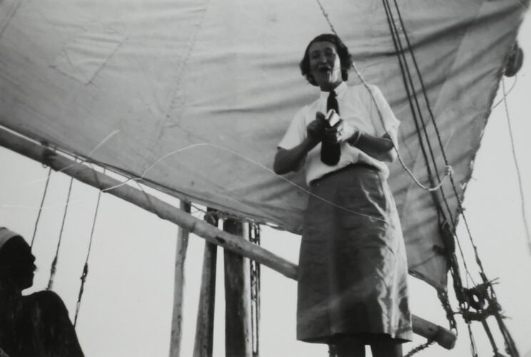 Photograph - Woman on Board a Sail Boat, Egypt, World War II, 1939-1943