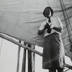 Photograph - Woman on Board a Sail Boat, Egypt, World War II, 1939-1943