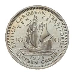 Proof Coin - 10 Cents, British Caribbean Territories, 1955