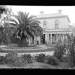 Glass Negative - Front Garden, 'Chelmer', St Kilda Road, South Yarra, Victoria, Nov 1904