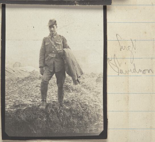 Sergeant Davidson, Somme, France, Sergeant John Lord Album, World War I, 1916
