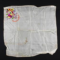 Handkerchief - 'Souvenir de France', Embroidered, World War I, 1914-1918