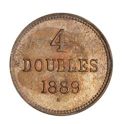 Coin - 4 Doubles, Guernsey, Channel Islands, 1889