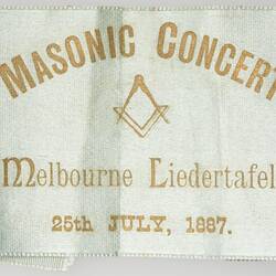 Ribbon - Masonic Concert, Melbourne Liedertafel