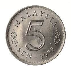 Coin - 5 Sen, Malaysia, 1978