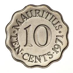 Coin - 10 Cents, Mauritius, 1971