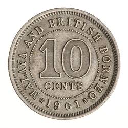 Coin - 10 Cents, Malaya & British Borneo, 1961