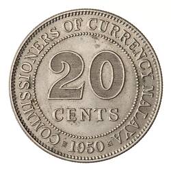 Coin - 20 Cents, Malaya, 1950