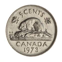 Coin - 5 Cents, Canada, 1973
