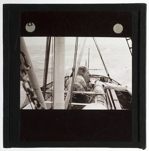 Lantern Slide - RAAF Wapiti A5-37 Stowed at the Stern, Discovery II, Ellsworth Relief Expedition, Antarctica, 1935-1936