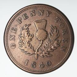 Coin - 1 Penny, Nova Scotia, Canada, 1840