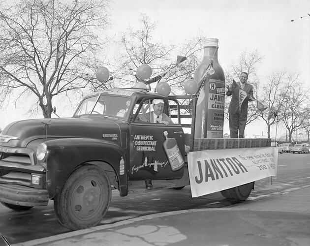 Janitor' Promotional Truck, Melbourne, Victoria, 1958