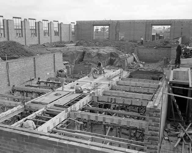 Davies Coop & Co, Construction of Factory, Kingsville, Victoria, Aug 1954