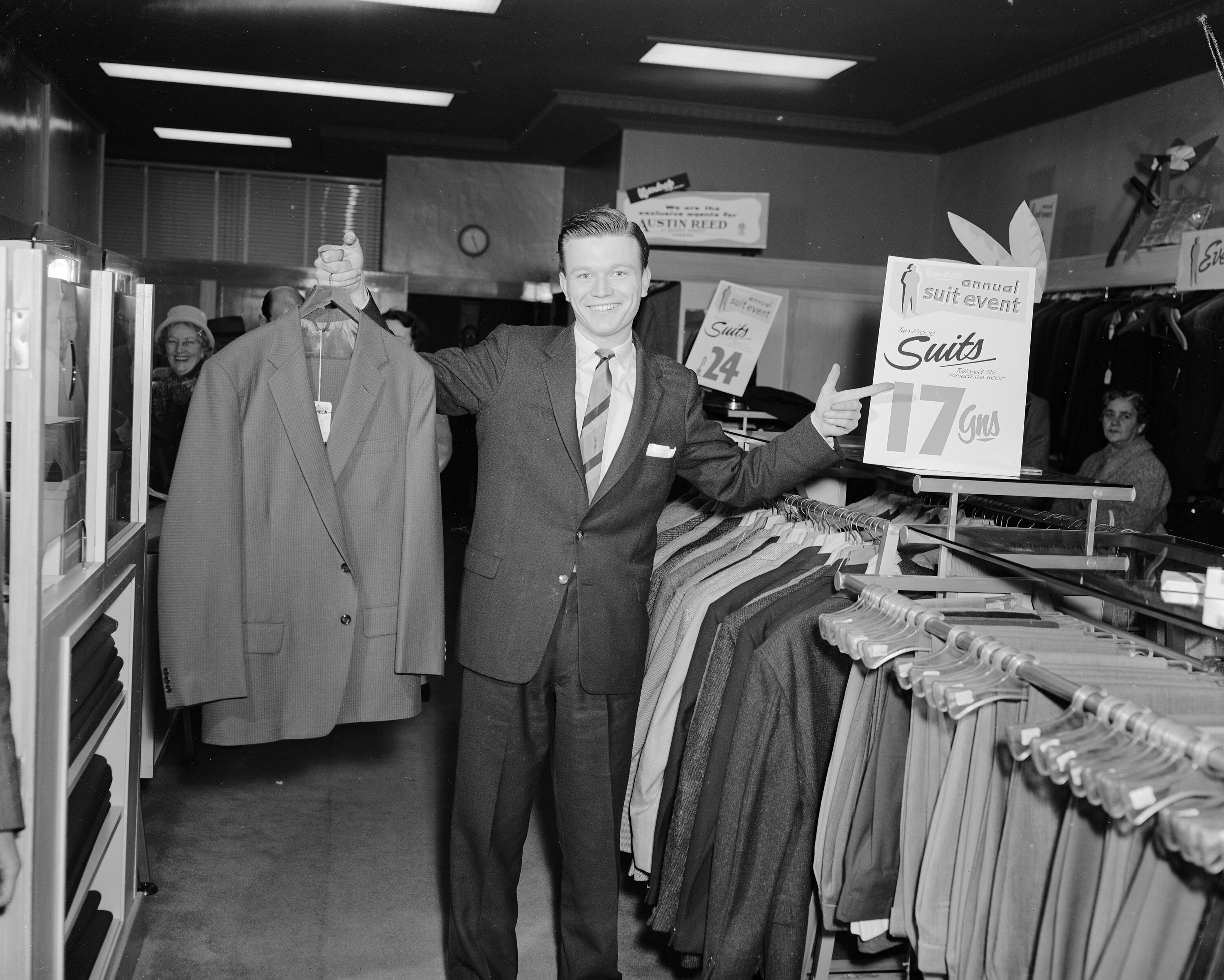 Negative - George Wardrop Ltd, Men's Clothing Store Interior, Melbourne,  Victoria, 1958