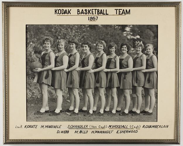 Kodak Women's Basketball Team, Melbourne, 1957