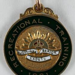 Medal - Australian Senior Cadets 10 Mile Road Race, First Prize, Melbourne, Victoria, 22 Oct 1921