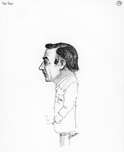 Caricature - George Hoven, No. 24, 'Ken Ross', Kodak Australasia Pty Ltd, 1974