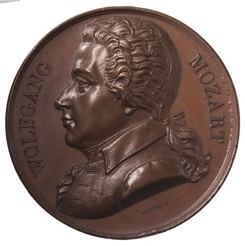 Medal, Wolfgang Mozart, France, 1821