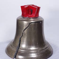 Bell from ship with cut for tuning purposes.