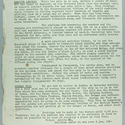 Information Sheet - P&O SS Stratheden, 'Today's Events', Aden to Bombay, 21 Nov 1961