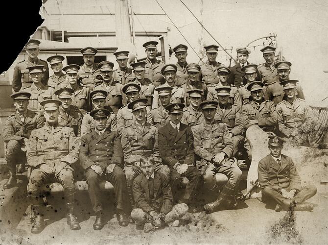 7th Battalion & Ship's Officers on Voyage to Egypt, World War I, 1914-1918