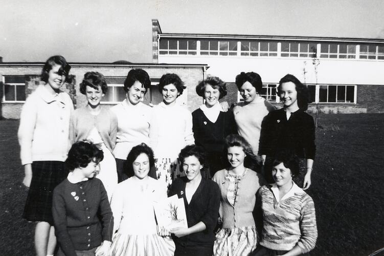 Patricia Ward and school-friends, Middlesbrough, England, 1961