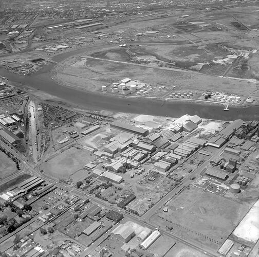 Negative - Aerial View of Coode Island, Yarraville & Spotswood, Victoria, 04 Jan 1963