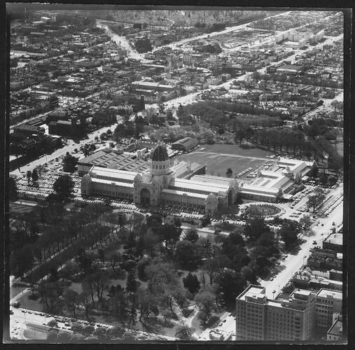 Photograph - Aerial View of the Royal Exhibition Building, Carlton, Victoria, Apr 1962