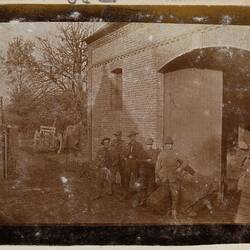 Photograph - Soldiers Near a Stable, Somme, France, Private John Lord, World War I, 1916